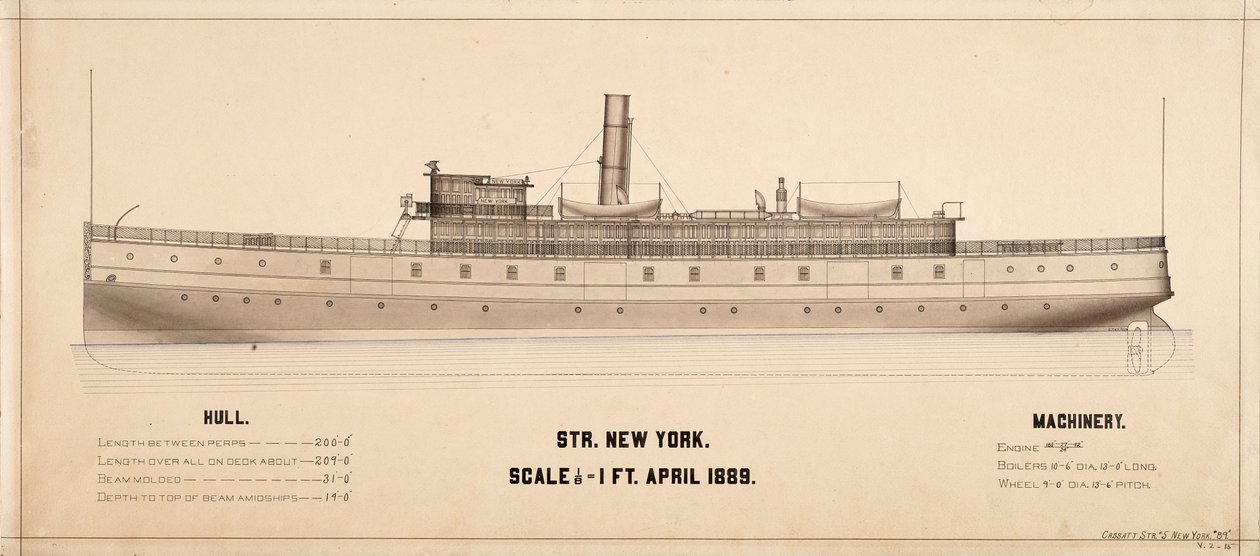 New York (Dampfschiff: 1889) Pläne von . .