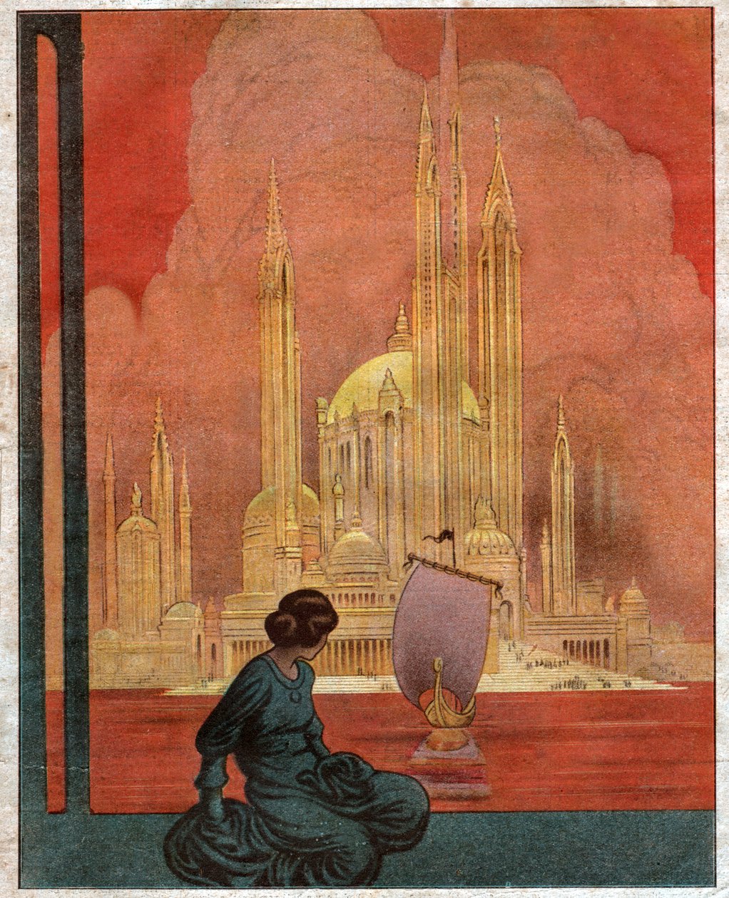 Panorama einer utopischen Stadt. 1922 (Illustration) von . .