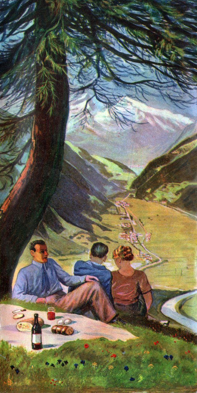 Picknick in der Schweiz, ca. 1930-1940 von . .