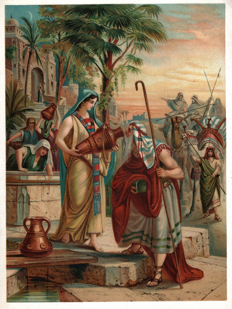 Rebekka am Brunnen, ca. 1900 (Lithographie) von . .