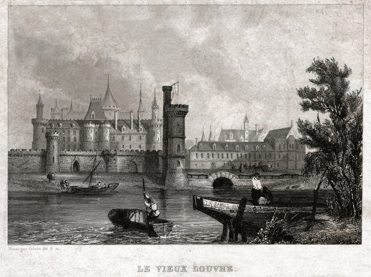 Der Alte Louvre, Anfang des 19. Jahrhunderts (Gravur) von . .