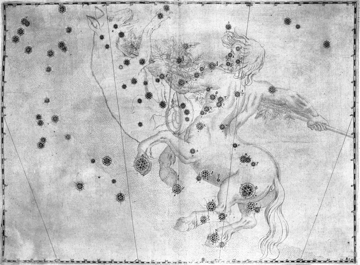 Das Sternbild Zentaur, mit Alpha Centauri von Frederick (attr. to) Barnard
