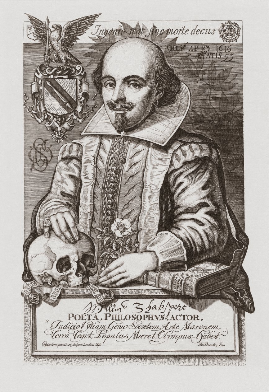 William Shakespeare. Porträt. von . .