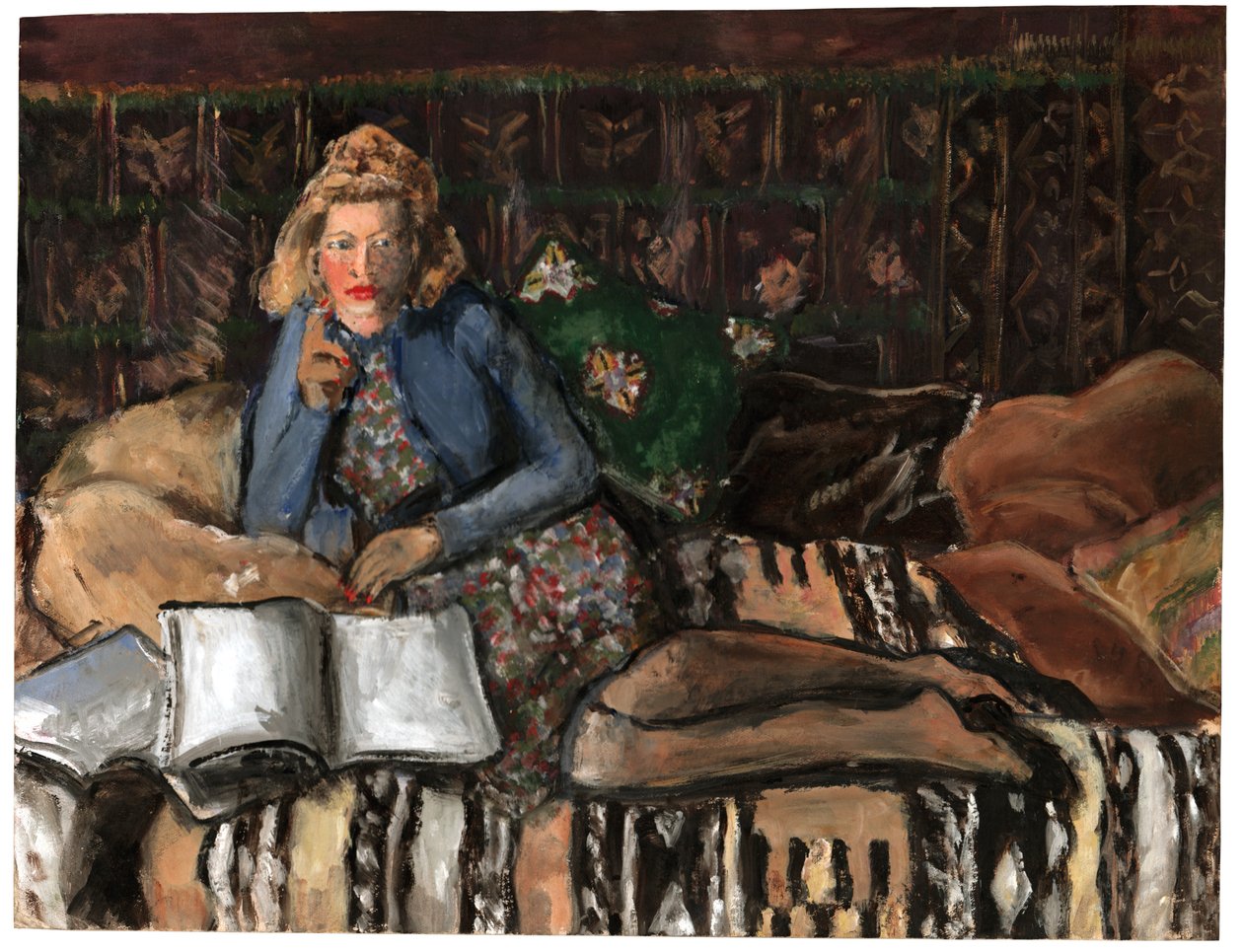 Frau beim Lesen, ca. 1940-1950 von . .