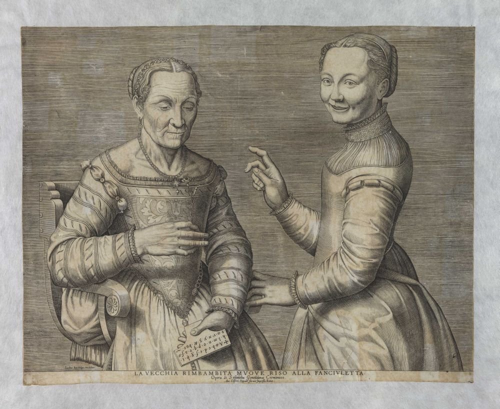 Alte Frau und lachendes Mädchen von after Sofonisba Anguissola