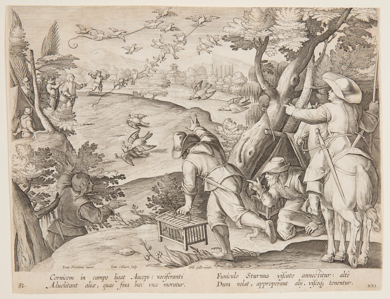 Vogelfang von after Jan van der Straet, called Stradanus