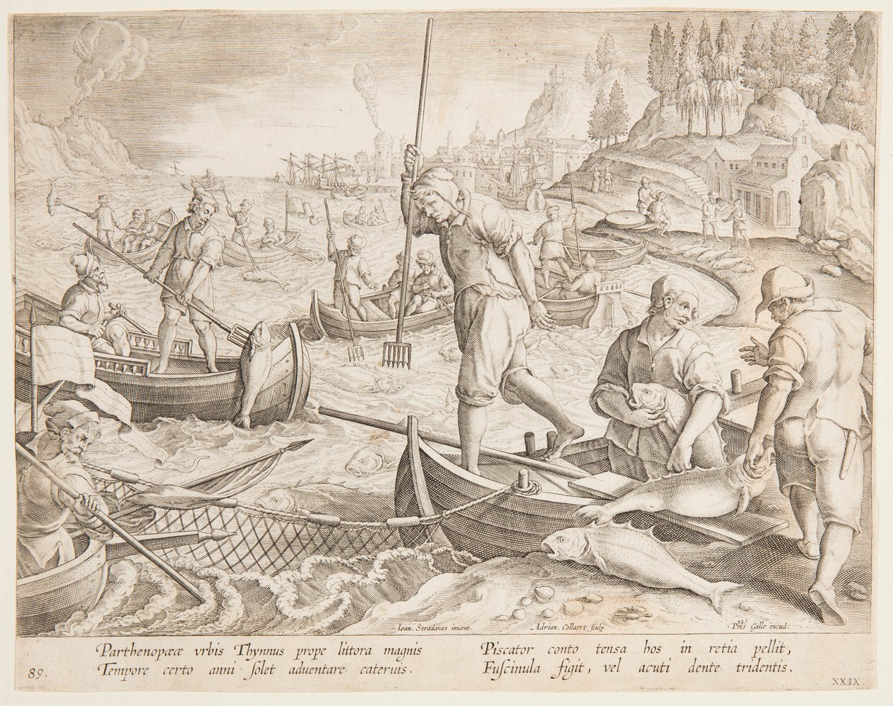 Thunfischfang von after Jan van der Straet, called Stradanus