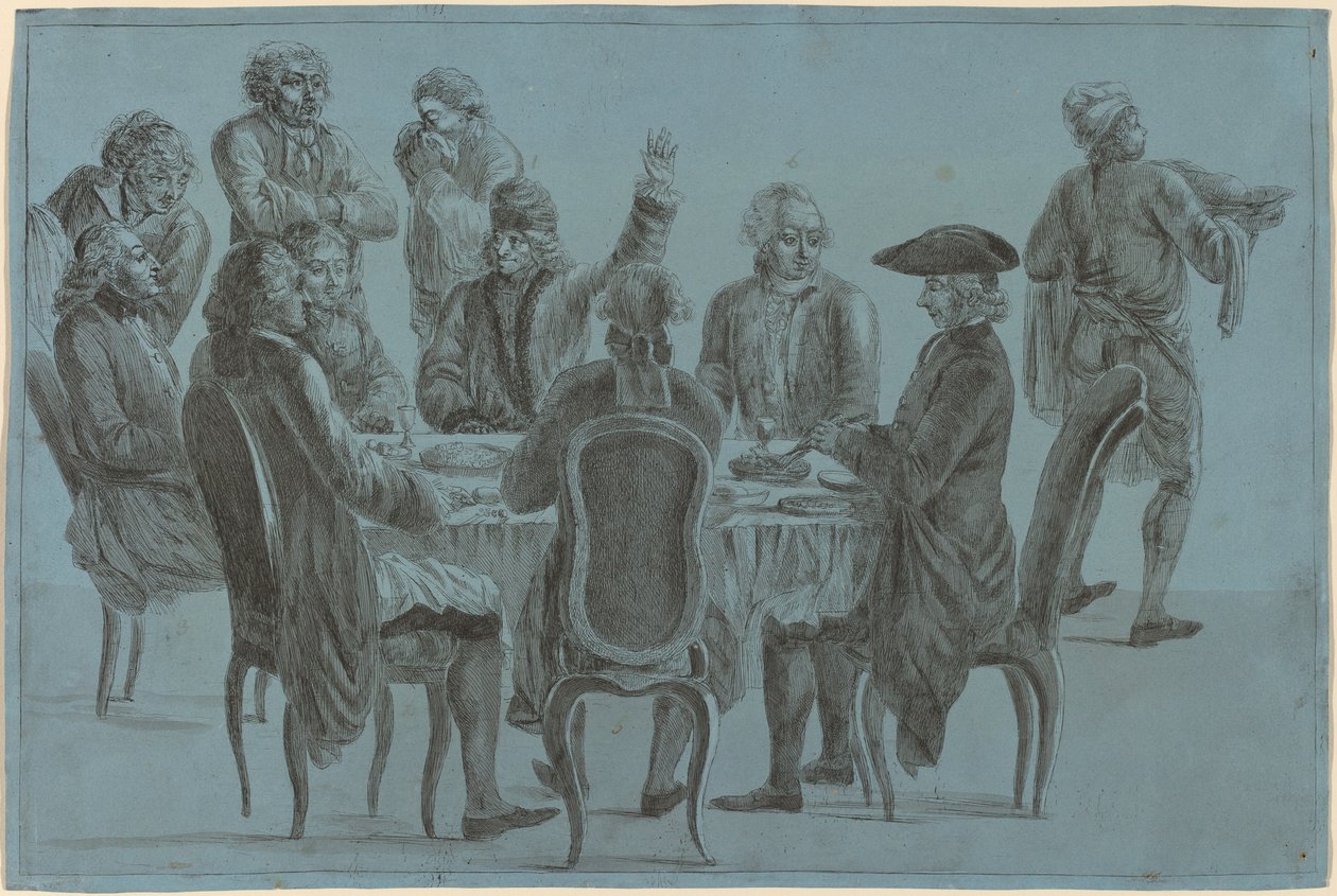 Das Mahl der Philosophen von after Jean Huber