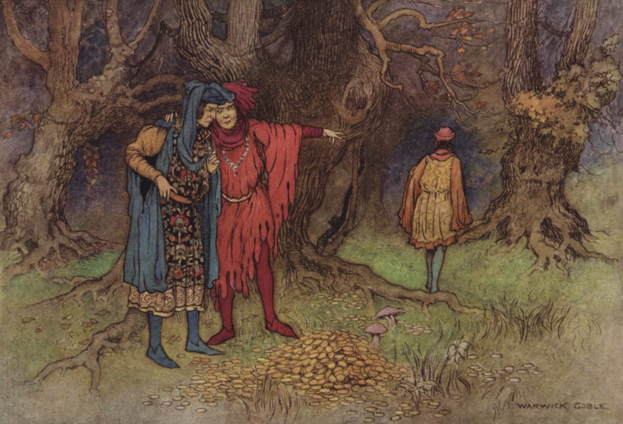 Geoffrey Chaucer, Die Geschichte des Ablasspredigers von after Warwick Goble