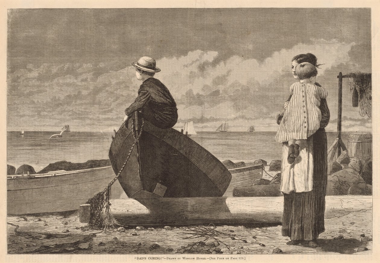 "Papa kommt!" von after Winslow Homer