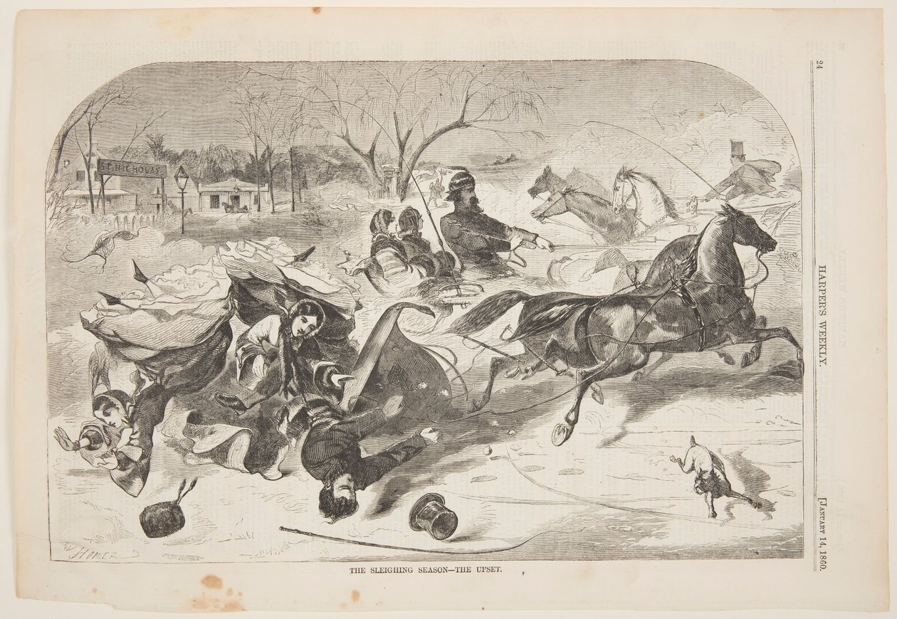 Die Schlittenfahrt – Der Umsturz von after Winslow Homer