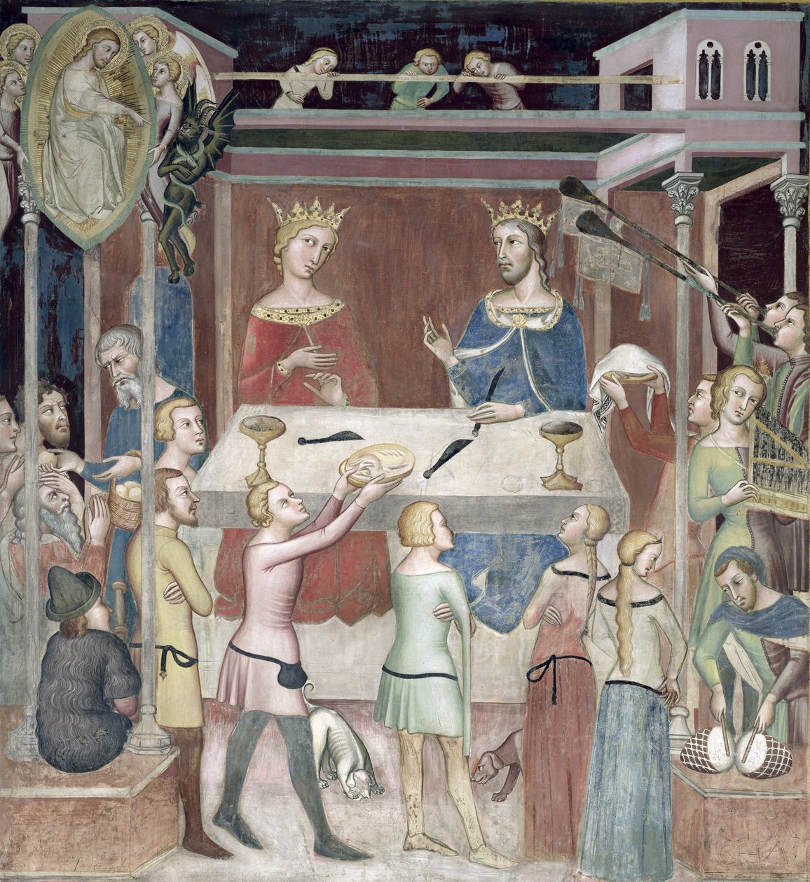 Satan bittet Gott, Hiob zu versuchen von also Manfredi de Battilori Bartolo di Fredi