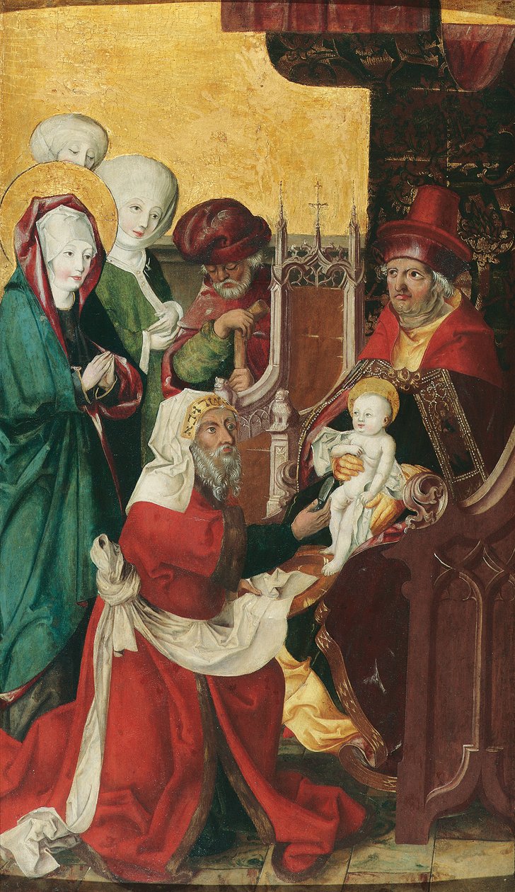 Beschneidung Christi (Innenseite); Maria einer Heimsuchung (Außenseite) von anonymous 