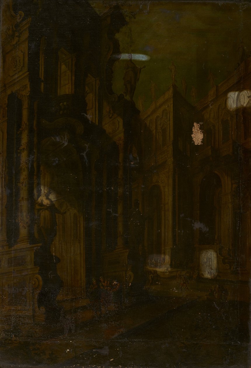 Architektonische Fantasie, Stillleben von attributed to Vincenzo dal Re