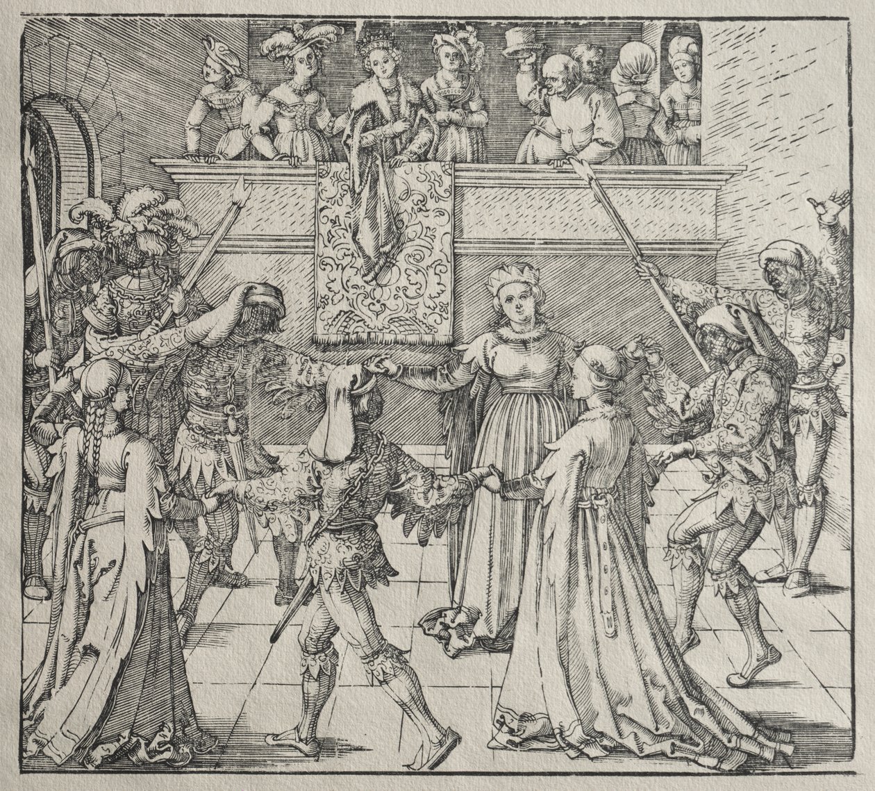 Die Maskerade von attributed to Albrecht Dürer