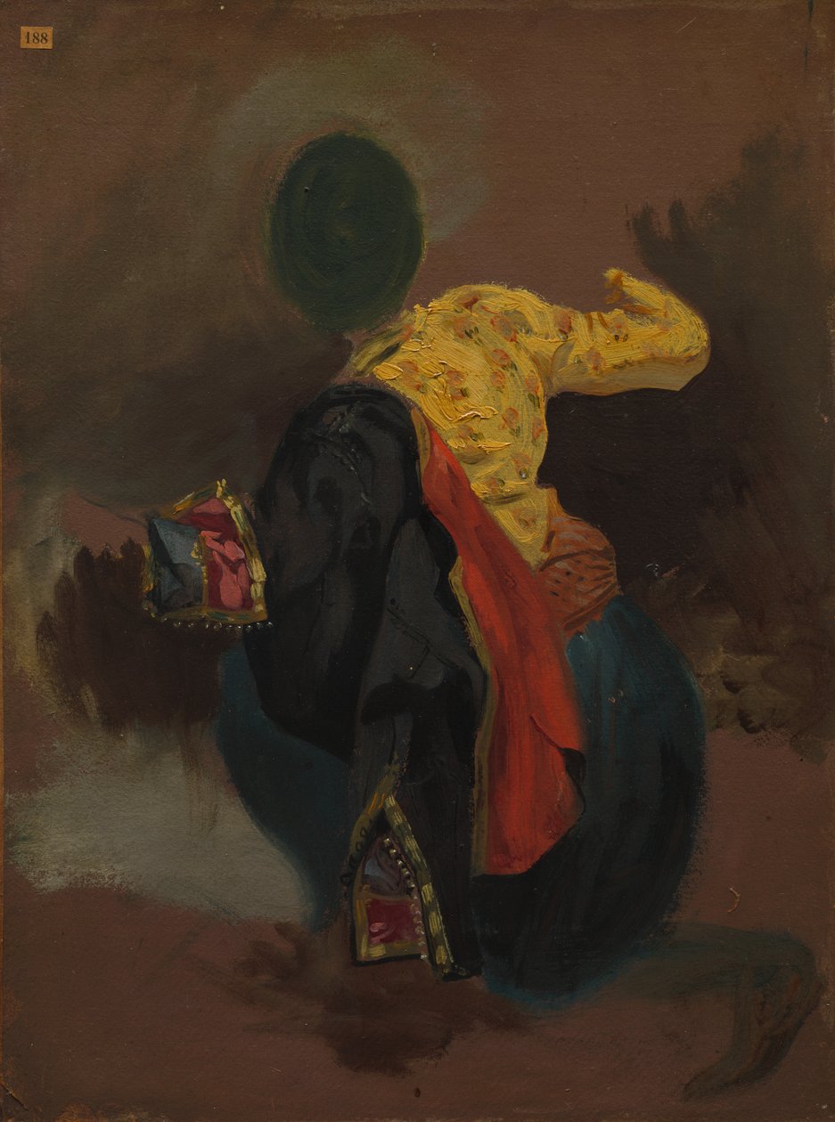 Figur im türkischen Kostüm von attributed to Eugène Delacroix
