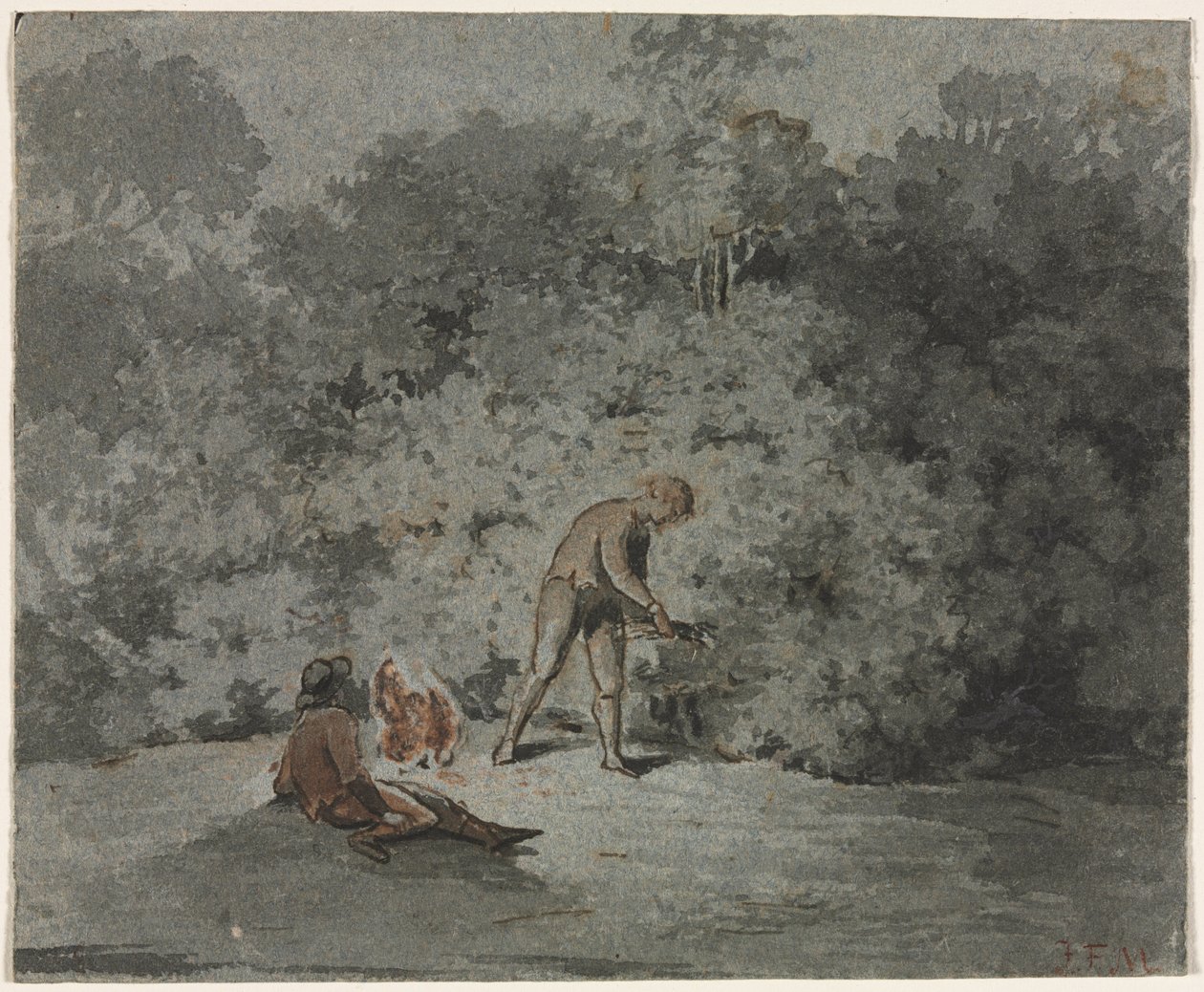 Holzsammler (recto) von attributed to Francisque Millet
