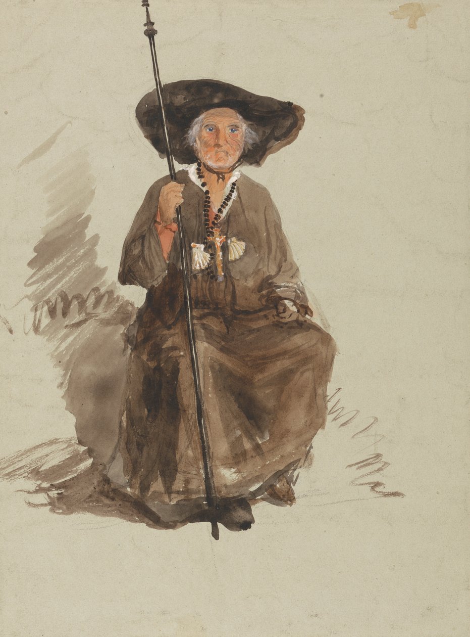 Studie eines Pilgers von attributed to Samuel Palmer