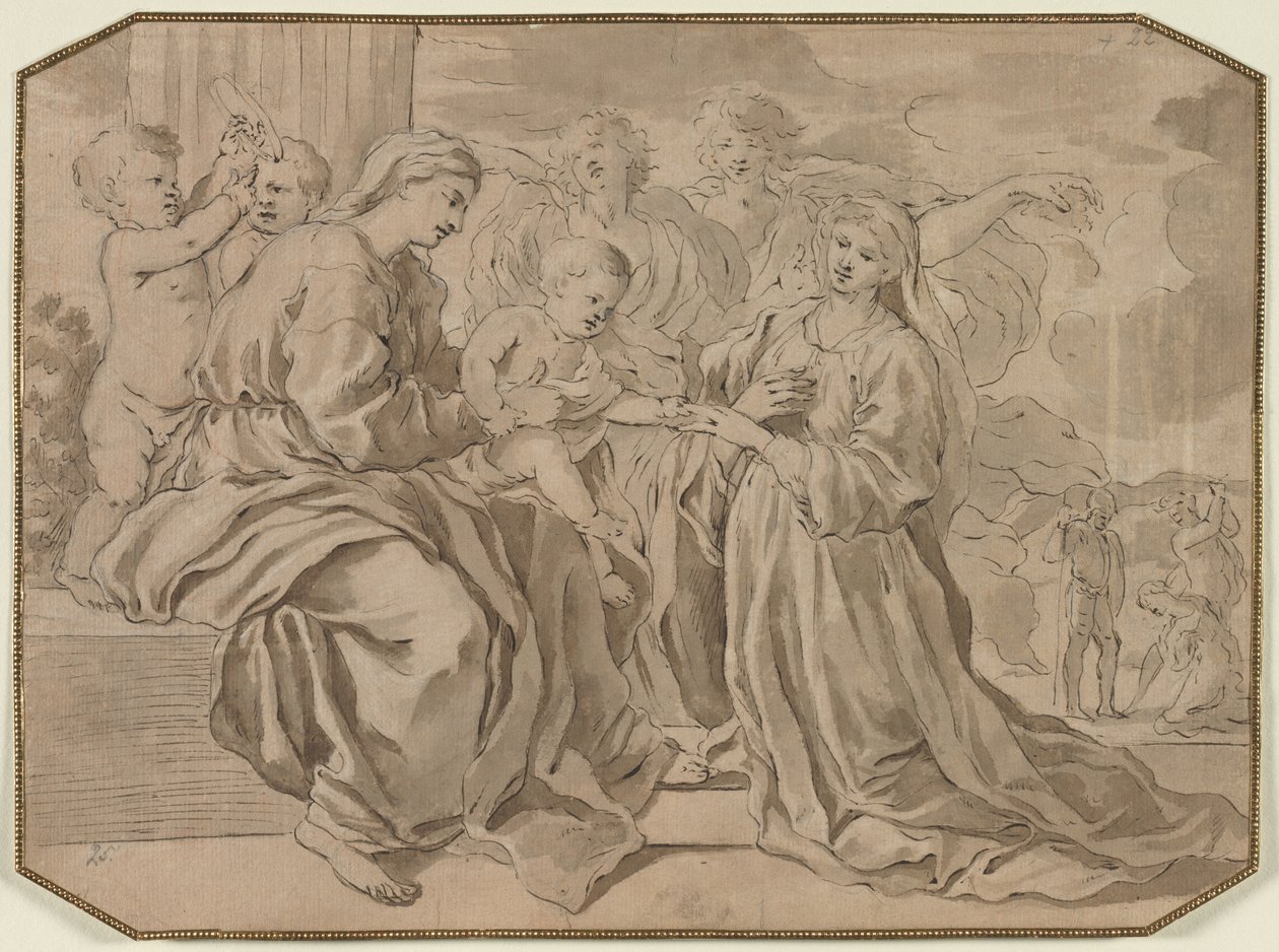 Mystische Hochzeit der Heiligen Katharina von copy after Nicolas Poussin