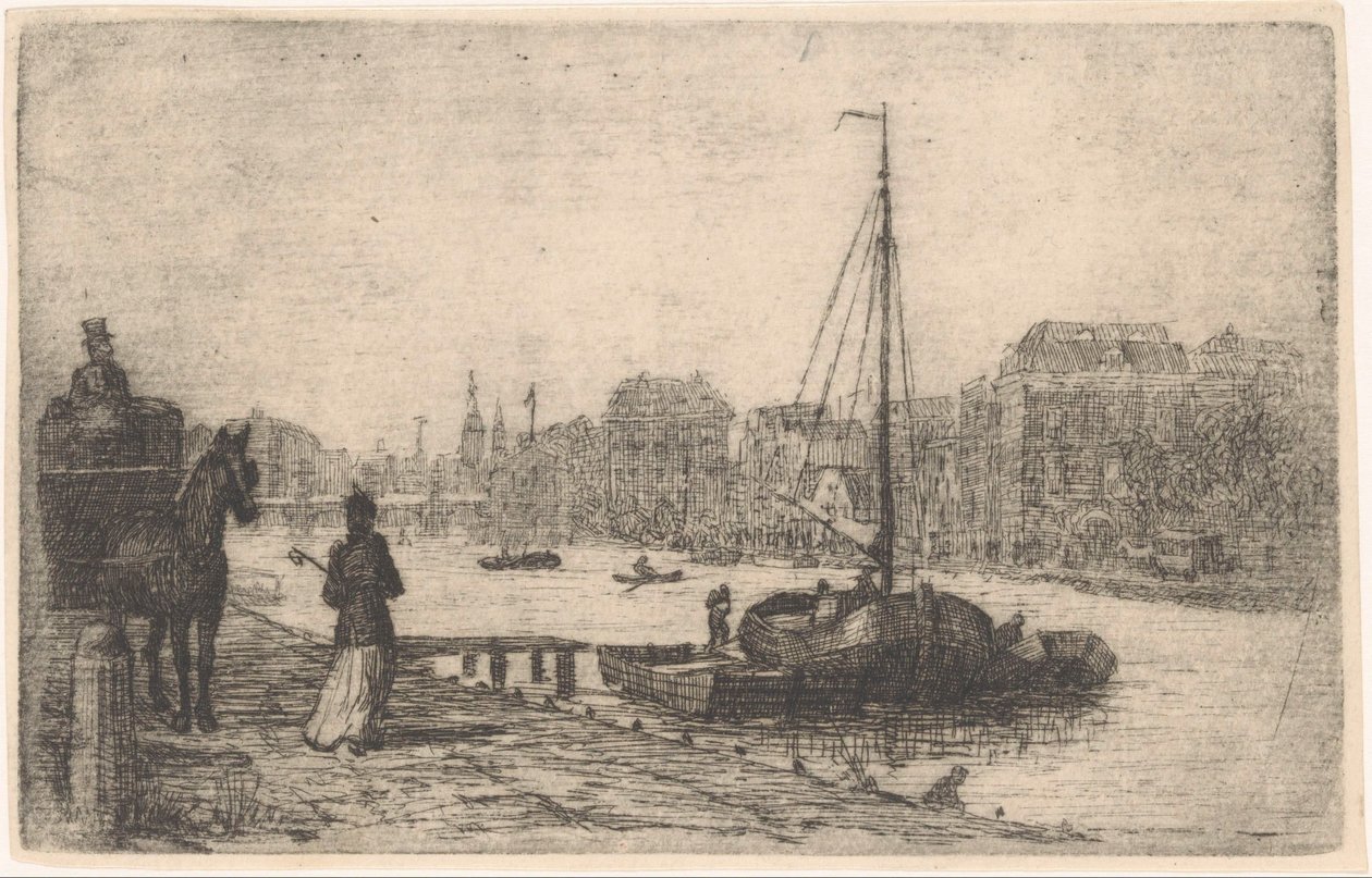 Fluss in einer Stadt von de Groot (prentmaker)