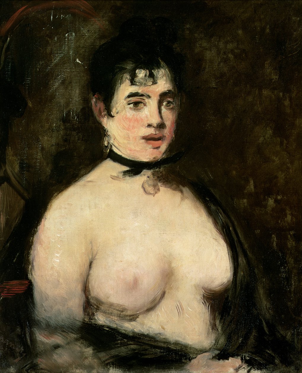 Brünette mit nackten Brüsten von Édouard Manet