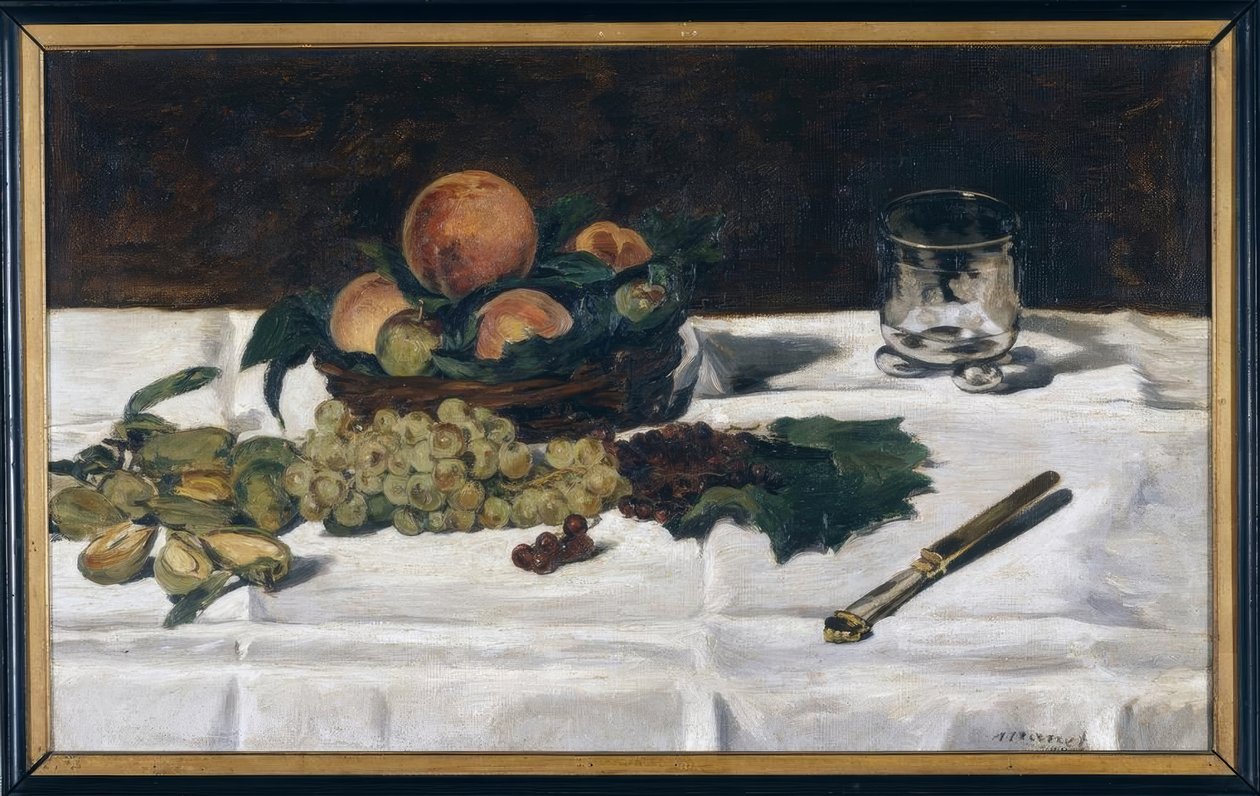 Stillleben: Früchte auf einem Tisch von Édouard Manet