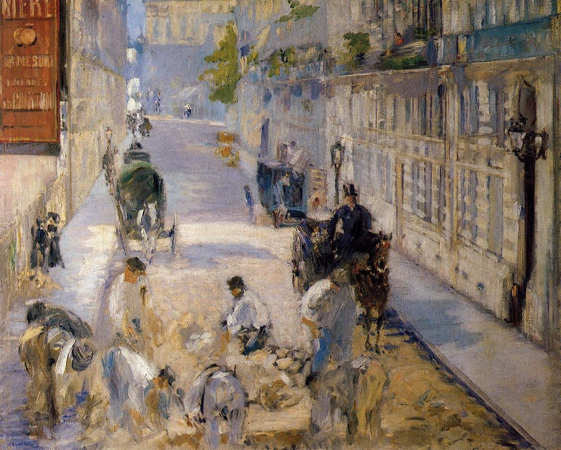 Pflasterer in der Rue Mosnier von Édouard Manet