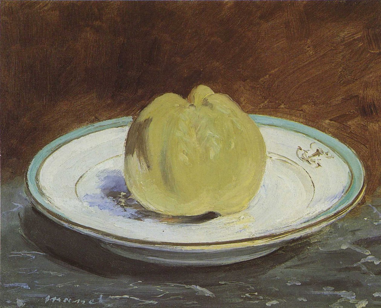 Apfel auf einem Teller von Édouard Manet