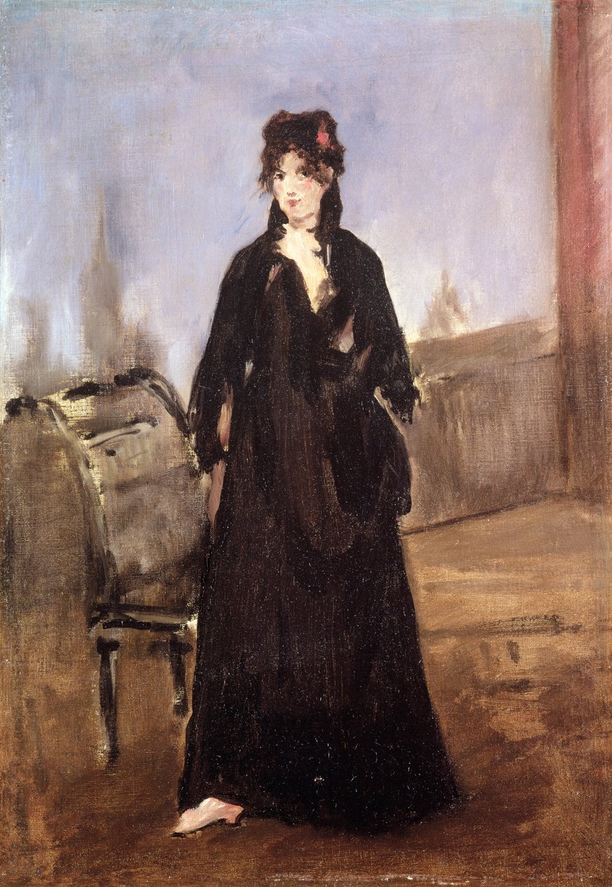 Porträt von Berthe Morisot in rosa Schuhen von Édouard Manet
