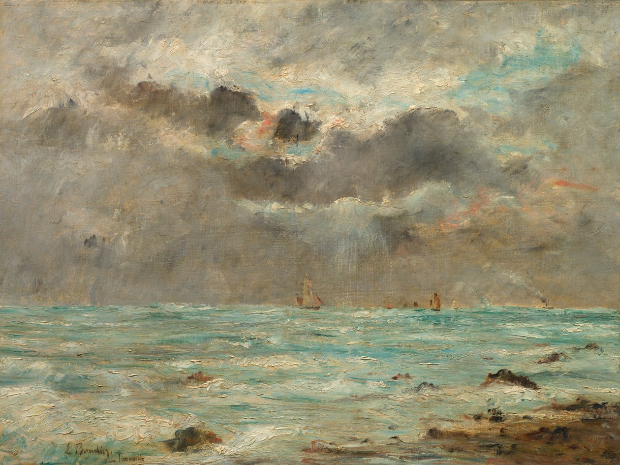 Die Küste bei Trouville von imitator of Eugène Boudin