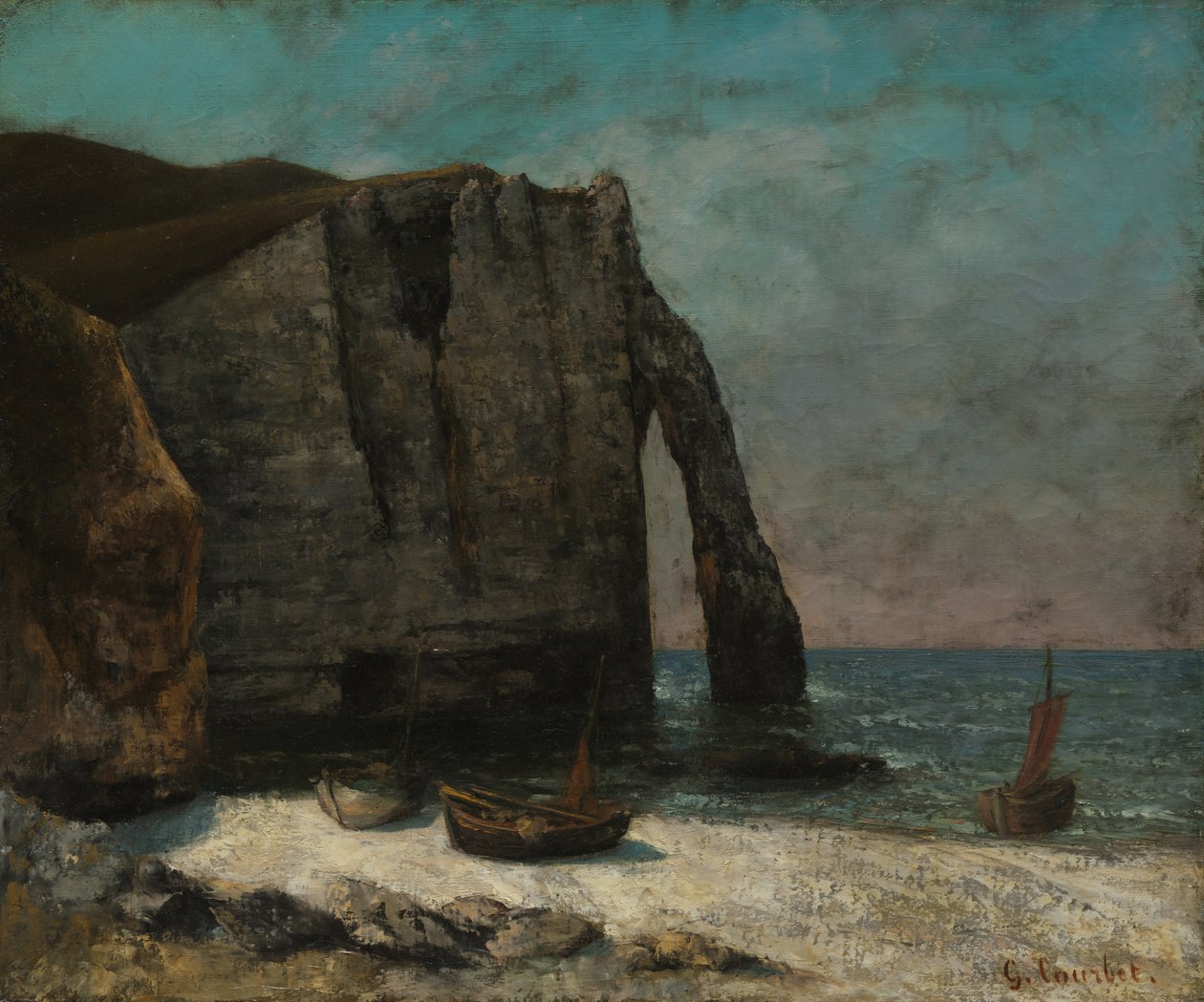 Die Klippe bei Étretat von imitator of Gustave Courbet