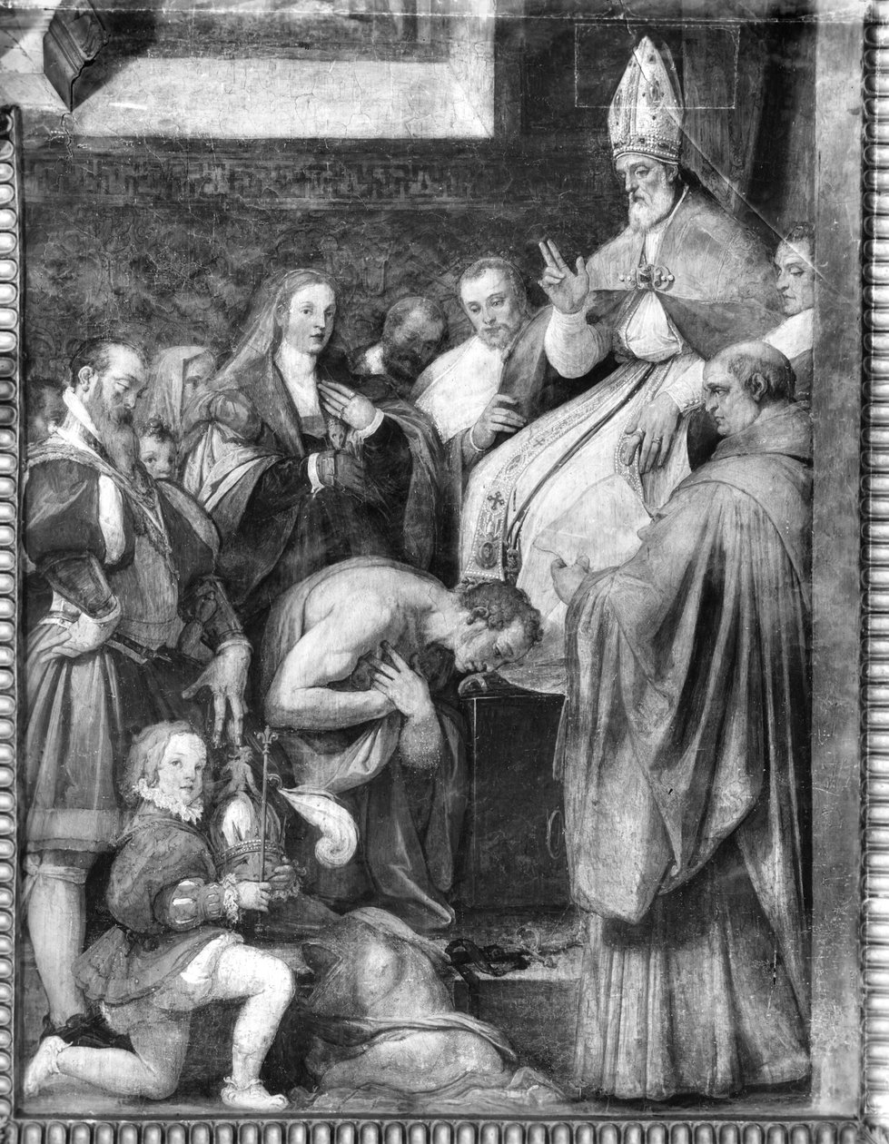 Papst Gregor VII. erlässt Kaiser Heinrich IV. (1050-1106) von Federico Zuccari or Zuccaro