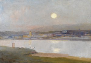 Mondaufgang über Hayle, von Lelant, ca. 1892
