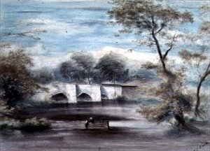 Landschaft mit Brücke
