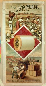 Plakat, das J & P Coats Baumwolle bewirbt