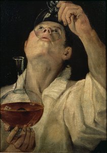 Porträt eines Mannes beim Trinken