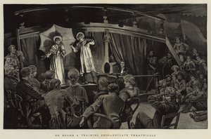 An Bord eines Ausbildungsschiffs, private Theatervorstellungen