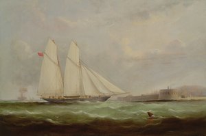 Schoner-Yacht Esmeralda nähert sich Cherbourg, 1861