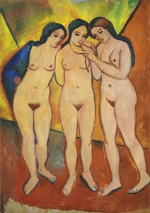 Drei Akte, orange und rot, 1912