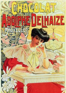 Plakat für Adolphe Delhaize Schokolade, ca. 1900