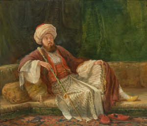 Westlicher Gentleman im orientalischen Kostüm