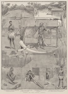 Szenen am Kongo, Afrika