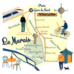 Karte von Le Marais, Paris