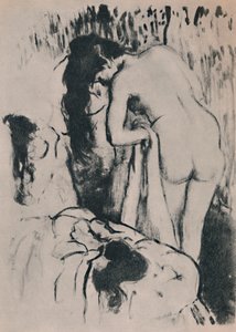 Nackte Frau beim Ankleiden, ca. 1890, 1946