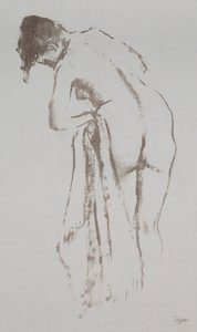 Nackte Frau mit Handtuch, stehend, 1891-92