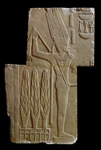 Relief des Gottes Min (Kalkstein)