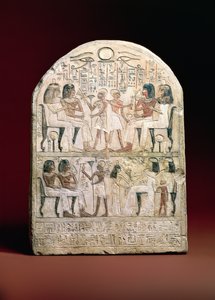 Grabstele, 156 v. Chr. (bemalter Kalkstein)