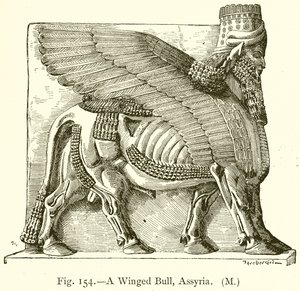 Ein geflügelter Stier, Assyrien