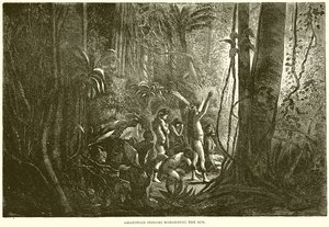 Amazonische Indianer verehren die Sonne
