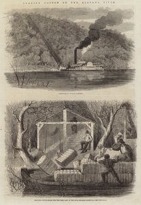 Verladen von Baumwolle am Alabama River